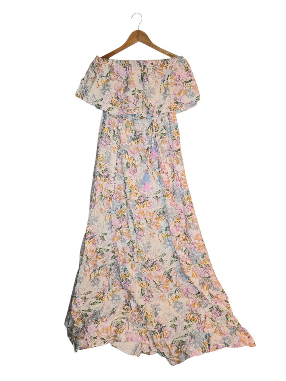 NWT Aakaa Floral Strapless Maxi Dress Size L